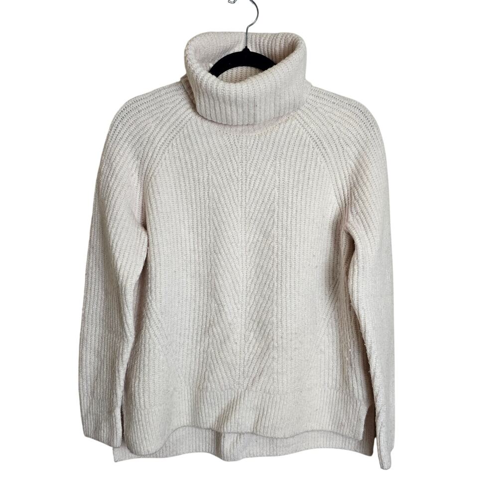 Madewell White Cowl Neck Thick Knit Sweater Size Medium